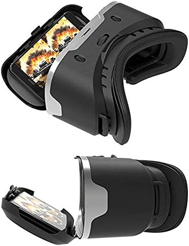 YANJINGYJ VR Gözlük Sanal Gerçeklik Gözlükleri, Kafa Monte 3D Filmler için Uygun Destek 4.5-6.0 inç iPhone / Android Telefon,