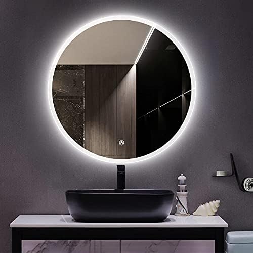STARLEAD LED Yuvarlak Ayna 24 İnç Banyo Vanity ışıklı Ayna Kısılabilir Duvara Monte Daire Ayna Anti-Sis Işıklı makyaj aynası