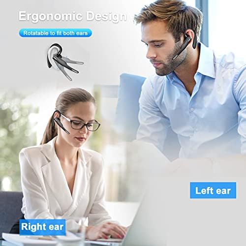 Bluetooth Kulaklık, Kablosuz Bluetooth5. 1 Kulaklık Tek Kulak Kulaklık Eller-Serbest Kulaklık ile Dahili Mic Sürüş için İş Ofis,