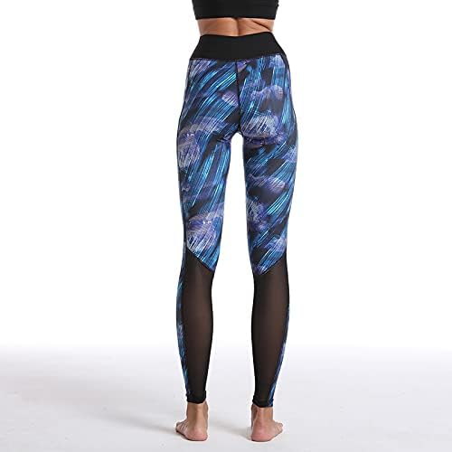 Kadın moda streç Yoga tozluk rahat baskı kalça kaldırma yüksek bel örgü Tozluk Yoga pantolon
