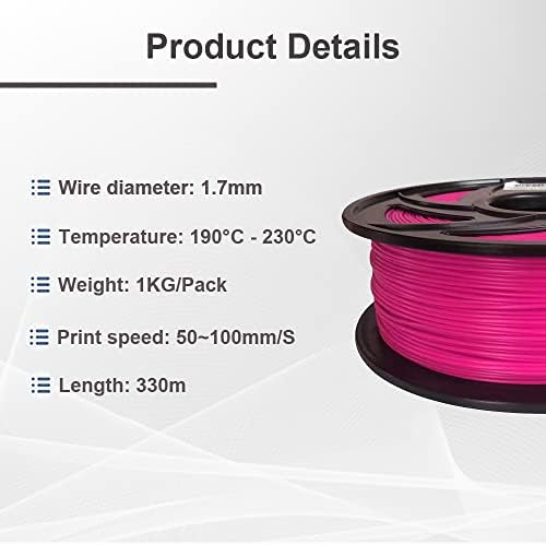 Everyglow Glow Karanlık 3D Yazıcı Filament, 1.75 mm PLA Filament Çoğu FDM Yazıcılar için Uygun 1 KG (2.2 LBS) biriktirme Boyutsal