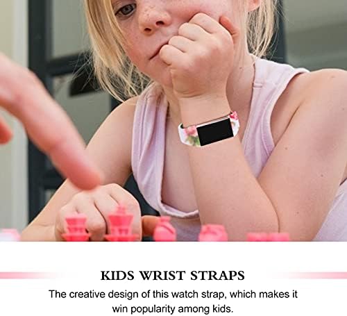 ıbasenice Çocuk saat kordonları Silikon Tutuşunu Saat Kayışı Renkli Çiçek Bileklik Yedek Fitbit ACE için Uyumlu