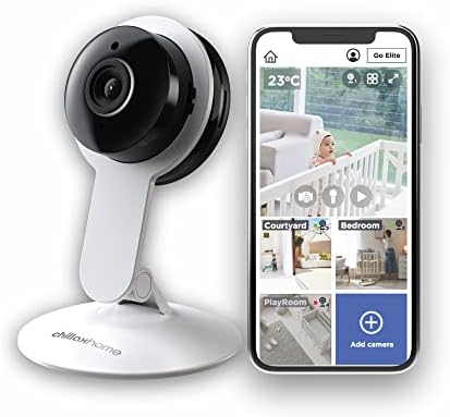ChillaxHome Ev Akıllı WiFi Kapalı Kamera ile Gece Görüş, 2-Yönlü Ses, microSD ve Ücretsiz Bulut Depolama, Yaşlı için, Evcil ve