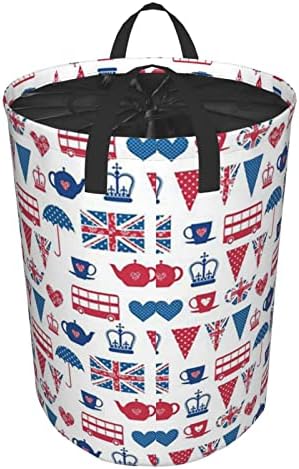 Gavıkıss Çamaşır Sepeti, İngiliz Bayrağı-İngiltere İngiliz İngiltere çamaşır sepeti£Yuvarlak depolama Sepeti Organizatör Bin