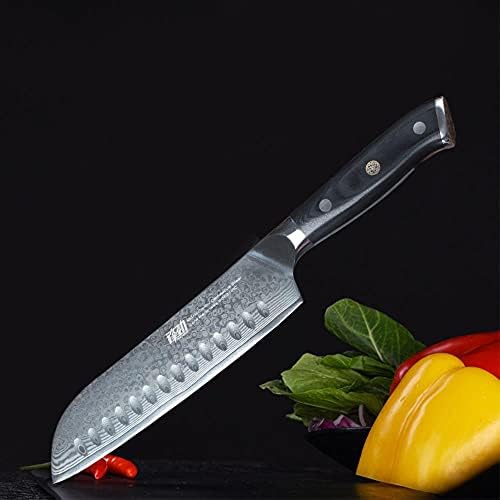 Şef Bıçağı Keskin Bıçak 7 İnç 67 Katmanlar Japon 10Cr15Mov Şam Çelik G10 Kolu Ultra Keskin Santoku Bıçak Profesyonel Mutfak Bıçağı