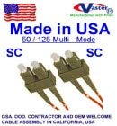 ABD'de üretilmiştir, 25 M 10 Paket (sc'den sc'ye 50/125 Çok Modlu Dubleks) Cam Fiber Optik Kablo PVC Tipi