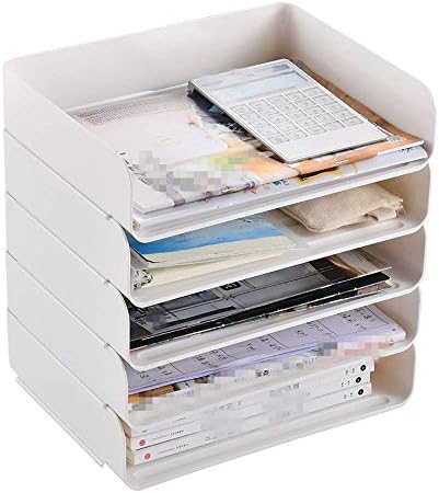 ZCxıyu Masa Depolama Masaüstü Dosya Sıralayıcısı A4 Kağıt Klasör Sabit Ofis Malzemeleri Saklama Kutuları 5 Çekmeceli Masa depolama