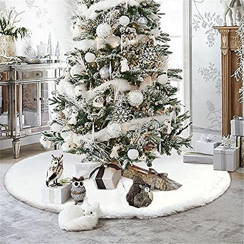 SSMDYLYM Beyaz Noel Ağacı Etek Peluş Faux Kürk Noel Halı Merry Christmas Süslemeleri Süs Yeni Yea Ev Dekor (Renk: Bir, Boyutu: