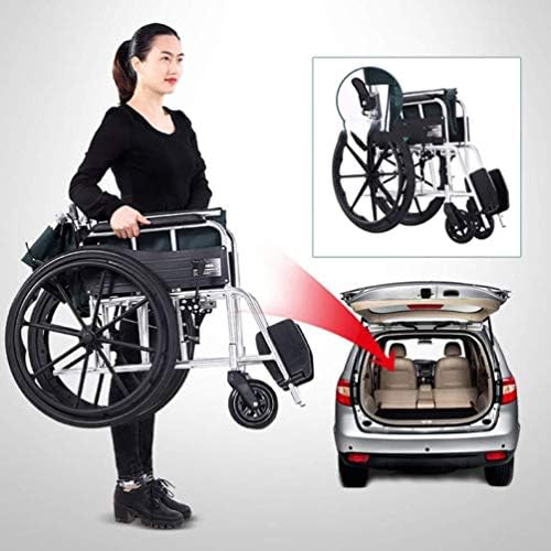 Taşıma Görevlisi Tahrikli Tekerlekli Sandalye Taşınabilir Transit Seyahat Koltuğu Tüm Ayak Dayama Yeri Kendinden Tahrikli Spor