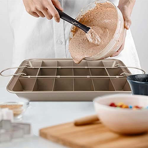 Brownie Tava ve Izgara Eldiven Seti, 18 Önceden dilimlenmiş Brownie Fırın Tepsisi, Mutfak Önlüğü ile 932 ℃ ısıya Dayanıklı Barbekü