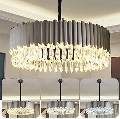 DUANCUİCUİZ ışık lamba 60 60 35 cm gri kristal avize avrupa Modern Villa otel restoran oturma odası yemek odası LED lamba yuvarlak