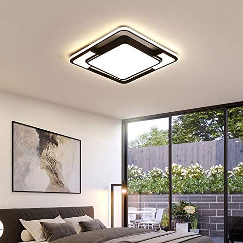 JYDQM Modern Led Gömme Montaj tavan aydınlatma armatürü Siyah Kısılabilir Tavan Lambası Mutfak Yatak Odası Oturma Odası için