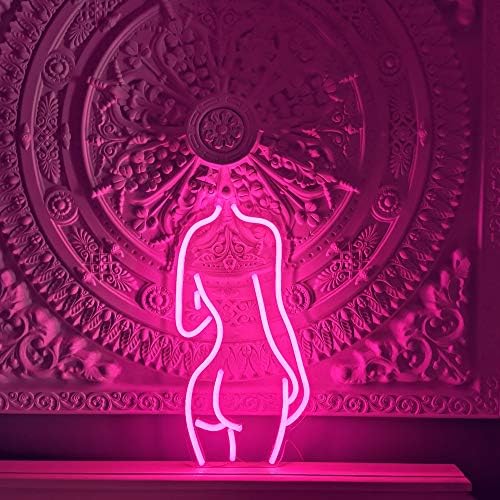 Lady Geri LED Neon Burcu Işıklar Boyut 19.6 x 10.4 Sanat Dekoratif ışıklar (Pembe)