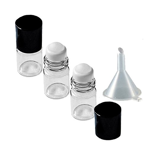 Grand Parfums Boş 1.5 ml Mikro Mini Rollon Dram Cam Şişeler ile Metal Rulo Topları-Doldurulabilir Aromaterapi uçucu yağ Rulo-Toplu
