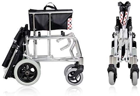 LXDZXY Tekerlekli Sandalyeler, Hafif Katlanır Tekerlekli Sandalye Alüminyum, Ultra Hafif Yaşlı Yetişkin Hareketlilik Yürüteç