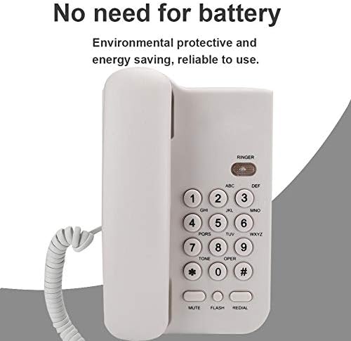 Vbestlıfe Sabit Kablolu Telefon, KX-T3026CID Temel Hiçbir AC Güç RequiredLandline Telefon Kablolu Telefon için Otel Ev Ofis (Beyaz)