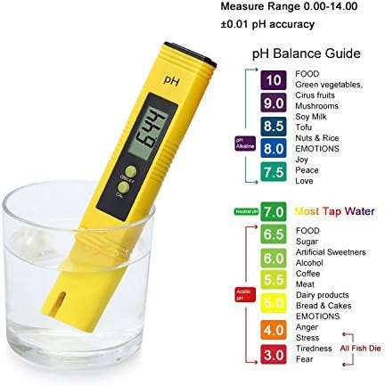 AUTOUTLET Dijital PH ölçer LCD Cep Kalem Tipi su test cihazı Akvaryum Su Havuzu Kalibrasyon, pH 0-14, 0.01 pH çözünürlük