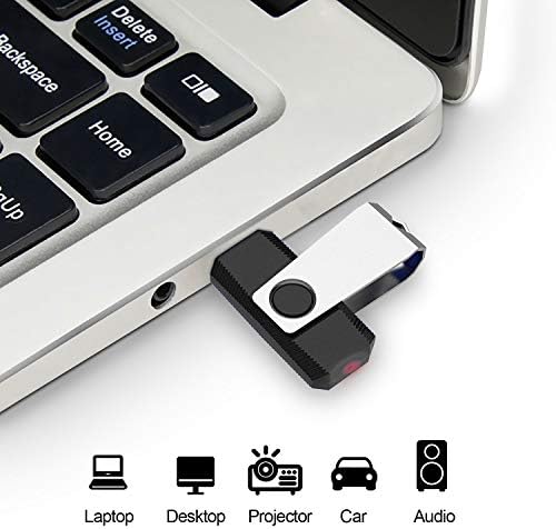 TOPESEL 20 ADET 2 GB Toplu USB 2.0 Flash Sürücü Döner Memory Stick Başparmak Sürücüler Kalem Sürücü (2G, 20 Paket, Siyah)