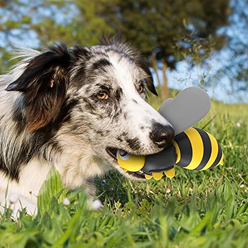Peluş Köpek Oyuncak,Gıcırtılı Köpek Oyuncakları, Arı Şekli ile Küçük ve Orta Köpekler için Dayanıklı Çiğneme Oyuncakları