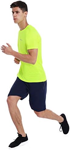 Erkekler kuru Fit nem esneklik atletik T-Shirt kısa kollu egzersiz koşu gömlek erkekler için