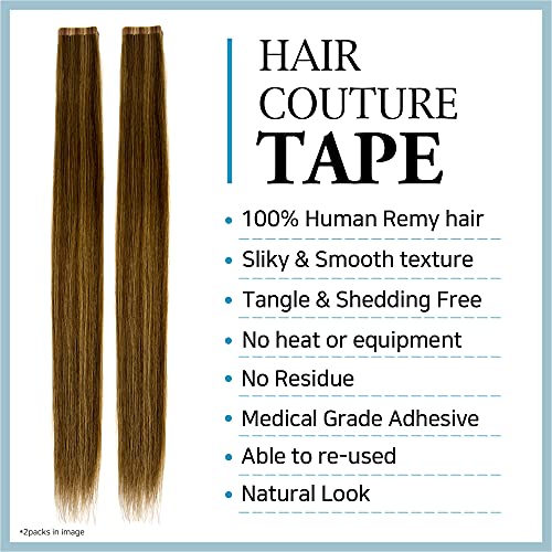 Saç Couture Bant saç uzantıları-100 % Insan Remy 18 Parça Uzun Düz Doğal Görünümlü Kullanımlık Ipeksi Arapsaçı Ücretsiz Görünmez
