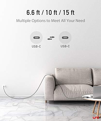 USB C USB C Kablosu 100 W 10ft uni Uzun USB Tipi C 5A Hızlı Şarj Naylon Örgülü Kordon MacBook Pro 2020 ile uyumlu / 2019/2018,
