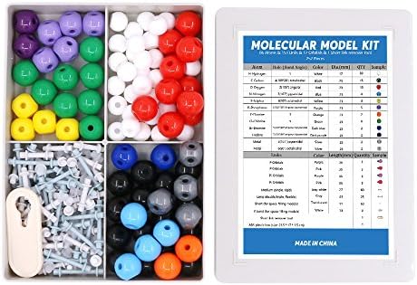 Swpeet 252 Adet Moleküler Model Seti İnorganik ve Organik Moleküler Model Öğretmen ve Öğrenci Kiti-86 Atom ve 153 Bağlantı ve