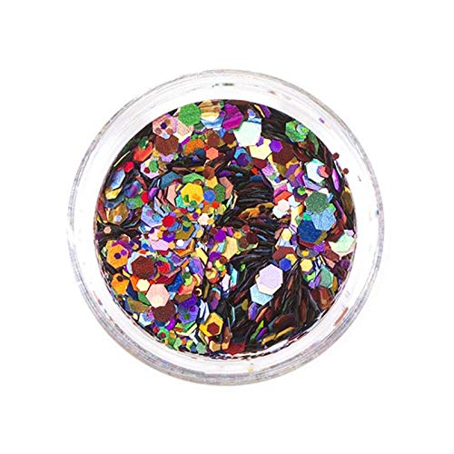 Sanat Fabrikası Tıknaz Glitter-Gökkuşağı Gururu (10 ml), Yüz, Vücut, Saç için Kozmetik Sınıfı Polyester Glitter