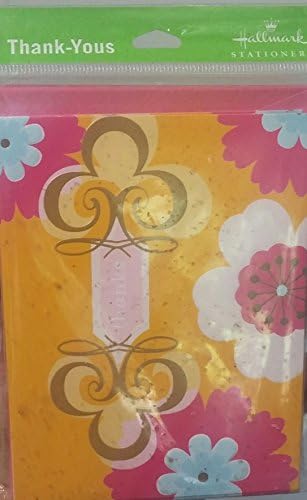 Hallmark kırtasiye-12 Teşekkür kartı-2 paket (Altın Çiçek)