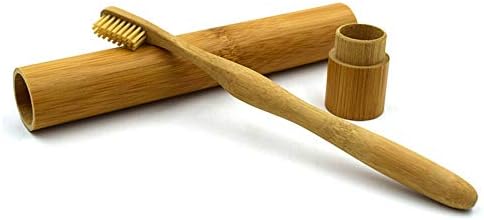 HUYUE Diş Fırçası Saklama kutusu Taşınabilir Doğal Bambu Diş Fırçası Tüp Kutusu