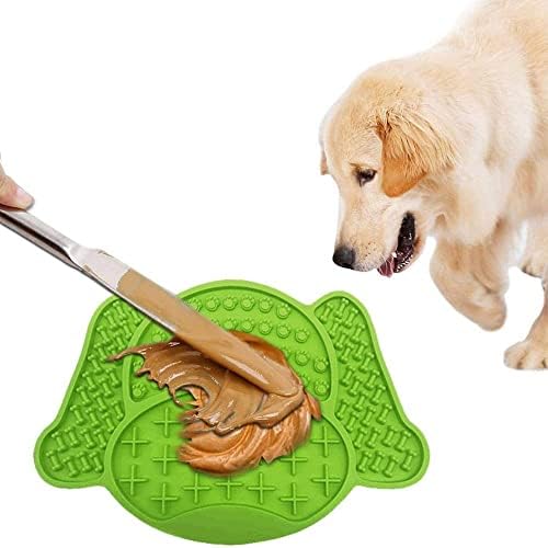 WUSİO Silikon Besleyiciler Köpek Yalama Pedi Yavaş Gıda Kase Emme Kedi Tedavi Mat Dağıtım Mat(Yeşil)