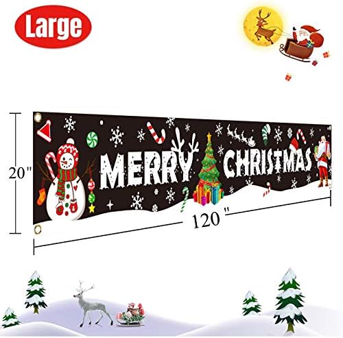 Büyük Merry Christmas Banner Noel Dekorasyon Kardan Adam Noel Ağacı Asılı Büyük Noel Baba Işareti Tatil Parti Malzemeleri Ev