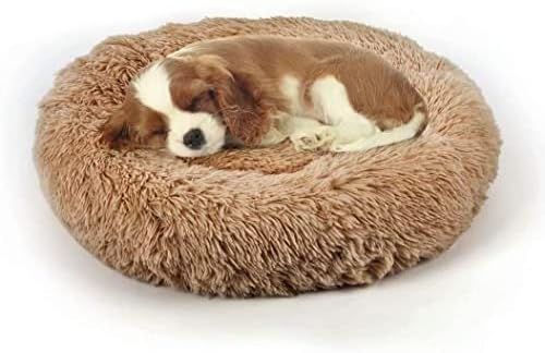 Köpek yatağı, Kedi Sakinleştirici Yatak, Faux Kürk Yastık Pet Donut Cuddler Yuvarlak Peluş Yatak Büyük Orta Küçük Köpekler ve