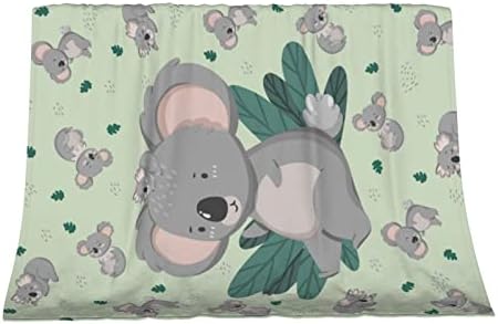 Genç Kızlar için Sevimli Battaniyeler Koala Yeşil Yaprak Kabarık Battaniyeler Unsix Bebek Serisi 198 için 50X 40