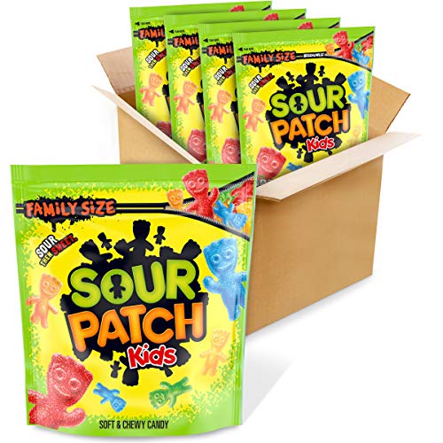 SOUR PATCH KİDS Soft & Chewy Candy, Aile Büyüklüğü, 4 - 1.8 kg Çanta