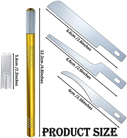 IQIANS Mini El Testere Modeli Zanaat Seti ile 3 Adet Zanaat Bıçakları, Tiny Demir Testeresi Modelleme Hobi DIY Jilet Testere