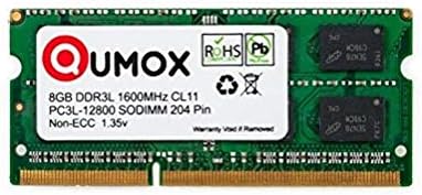 QUMOX 8 GB 204 pin DDR3L-1600 SO-DIMM (1600 MHz, PC3L-12800S, CL11, 1.35 V, Alçak Gerilim)