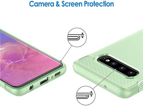JETech Slim Fit Kılıf Samsung Galaxy S10 ile Uyumlu (Artı + için DEĞİL), Şok Emilimi ve Karbon Fiber Tasarımlı İnce Telefon Kapağı