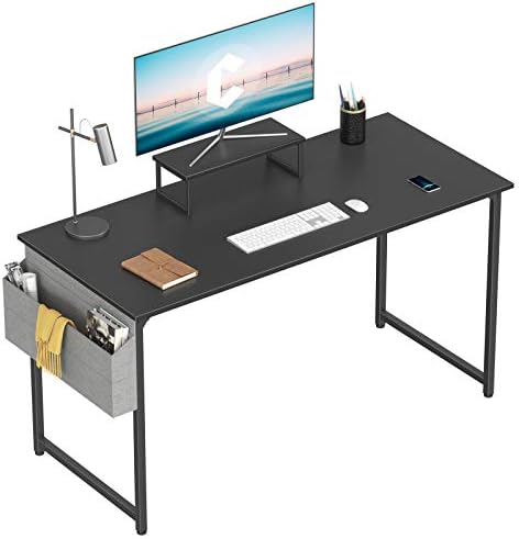 Cubıker Bilgisayar Masası 63 İnç Ev Ofis yazı masası Öğrenci çalışma masası Küçük Masa ve saklama çantası, Siyah