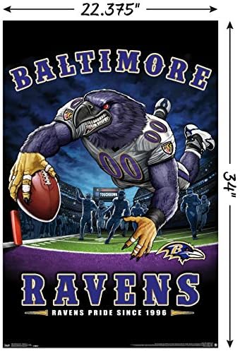 Trendler Uluslararası NFL Baltimore Ravens - Uç Bölge 17 Duvar Posteri, 22.375 x 34, Poster ve Montaj Paketi