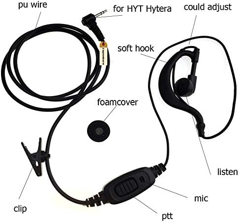 1 Pin G Şekli Kulak Kancası Kulaklık Kulaklık PTT ve Mic için Uyumlu HYT Hytera'nın İki Yönlü Radyo TC1688 TC310 TC-1688 TC-310