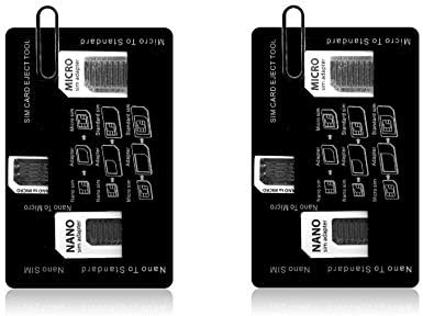 2 Paketleri Nano SIM Kart Tutucu Kılıf ile SIM Kart Adaptörü Set & iPhone Pin İğne, İnce Kredi Kartı Boyutu için Cüzdan, saklama
