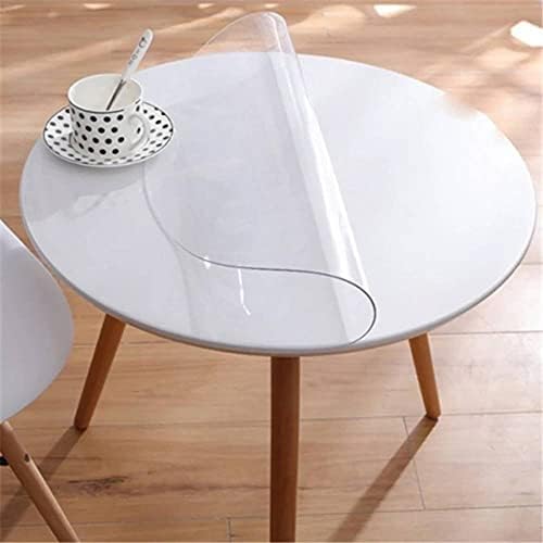 Özelleştirilebilir 1.0 mm Kalın Masa Örtüsü Temizle Yuvarlak PVC Masa Koruyucu, kalın Plastik Masa Örtüsü Su Geçirmez Masaüstü