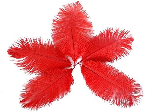 Zamihalaa Wholasale Kabarık Yumuşak Kırmızı Devekuşu Tüy 10pcs-200pcs15-70cm DIY Tüyler El Sanatları Oya Yapımı için Düğün Dekorasyon
