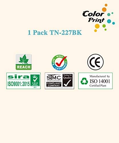 1-Pack ColorPrint Uyumlu Toner Kartuşu Değiştirme için Brother TN227 TN-227 TN227BK ile Çalışmak HL-L3210CW HL-L3230CDW HL-L3270CDW