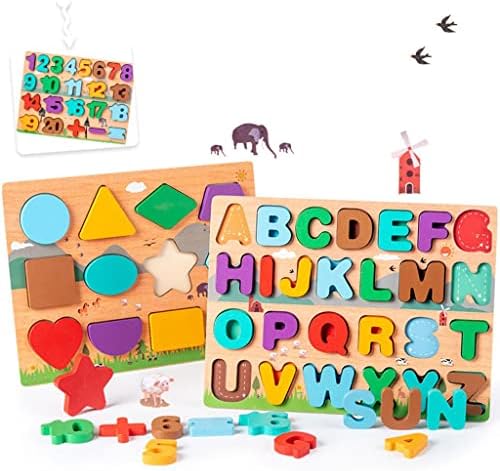 shamjina Montessori Ahşap Bulmaca Kurulu Set Faaliyetleri Sıralama Oyuncak Yaş için 3 4 5 Erkek Kız-Dijital
