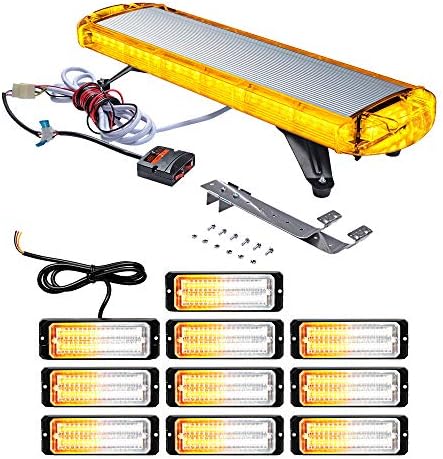 Amber 56 LED Acil Strobe Işıklar Bar Seçeneği Yanıp Modları 10 adet Ultra Mini 32 - LED Sarı Beyaz Lamba Uyarı Beacon Işık Tehlike