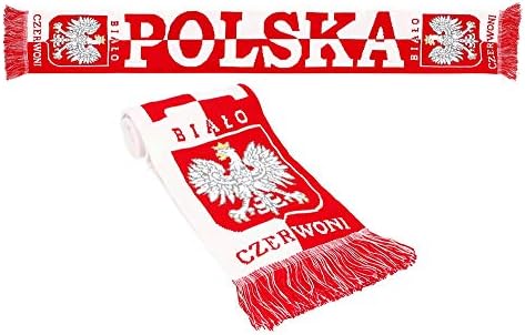 Kalın Çift Taraflı Örme Polska Polonya Futbol Eşarp