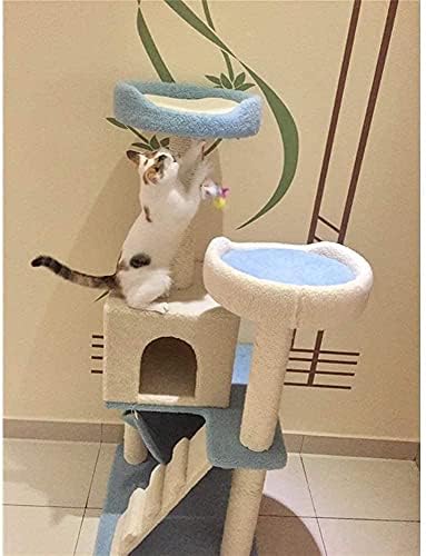 Haıeshop Kedi Ağacı tırmalama sütunu Kedi Kulesi Ahşap kedi Platformu kedi Oyuncak Kedi Tırmanma Çerçeve Büyük Lüks kedi yuva