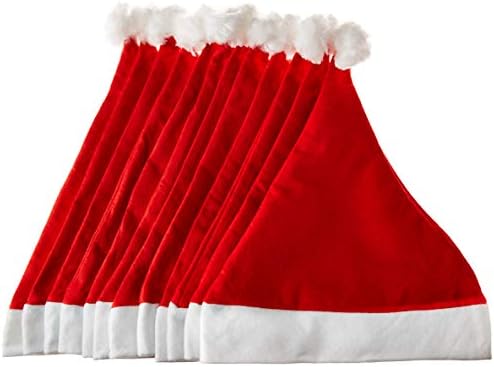 Toplu 24 Paket Kırmızı ve Beyaz Santa Şapka-Yetişkin Boyutlu ve Herhangi Bir Noel Tatili Etkinliği için Mükemmel